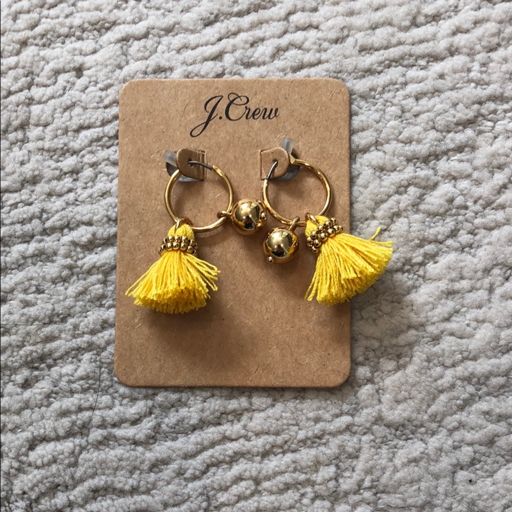 J. Crew Gold and Yellow Tassel Earrings